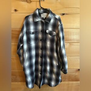 Lucky Brand Black and White Plaid Shirt Jacket women’s size Medium
